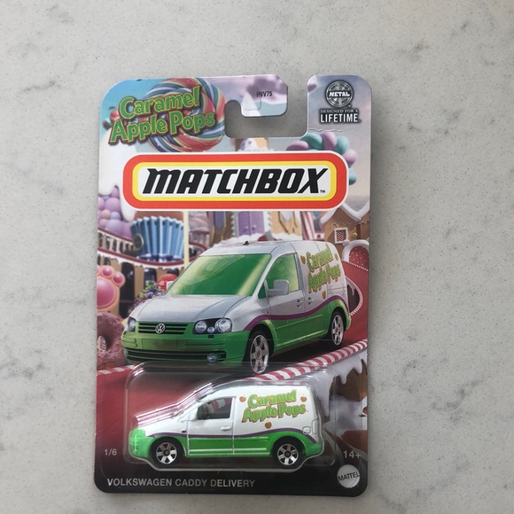 Matchbox Green Caramel Apple Pops Volkswagen Caddy Delivery Toy - Picture 1 of 7